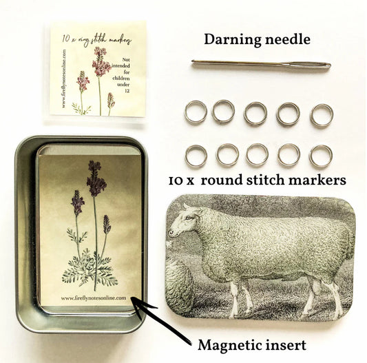 Ensemble Boîte MOUTON, Aiguille à coudre et Marqueurs FIREFLY NOTES